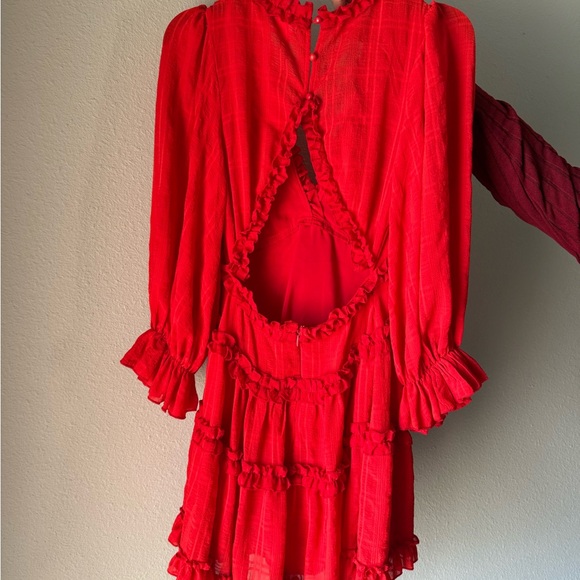 Red Ruffled Dress - Picture 4 of 6